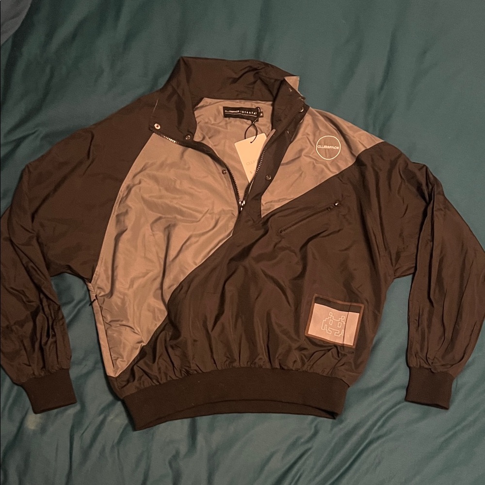 CLUB SPACE MIAMI Black and Gray Windbreaker Jacket. Dead stock and never worn. M